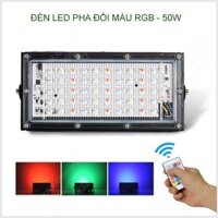 Đèn led pha đổi màu RGB 50W-220V kèm điều khiển từ xa-Remote