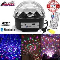 Đèn Led Pha Lê quả cầu xoay 7màu Karaoke cảm biến nháy theo nhạc Bluetooth USB SD card, MP3 LED Crystal Magic Ball Light