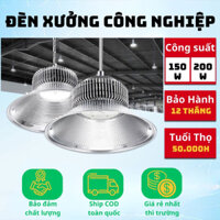 Đèn Led pha Nhà Xưởng Chao Đèn Led Đèn Công Nghiệp Nhà Xưởng 100w 150w 200w Đen Treo Trần Công Suất Cao bảo hanh 2 nam