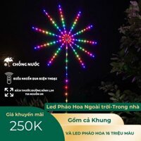 Đèn led pháo hoa 12 tia ngoài trời,đèn led trang trí tết,chống nước ĐƯỜNG KÍNH 1,1M dây nguồn 3m giá hạt dẻ