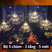 Đèn Led Pháo Hoa 5 Bông 3 Tầng .Đèn Led Trang Trí Quán Cafe Tiểu Cảnh