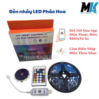 Đèn Led Pháo Hoa RGB Điều Khiển Điện Thoại Từ Xa, Cảm Biến Theo Nhạc, Dán Tường