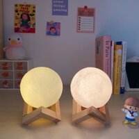 đèn led quả cầu trang trí phòng ngủ tặng kèm kệ gỗ