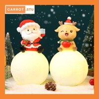 Đèn led Quả cầu tuyết Ông già Noel,Tuần lộc chất liệu PVC kiểu dáng đáng yêu làm quà tặng,đèn ngủ,mô hình trang trí-Ráp
