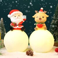 Đèn led Quả cầu tuyết Ông già Noel,Tuần lộc GIBI STORE chất liệu PVC kiểu dáng đáng yêu làm quà tặng,đèn ngủ