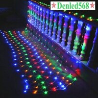 Đèn led rèm lưới mắt cáo 3x2m cao cấp, led lưới ô vuông ngoài trời chống nước
