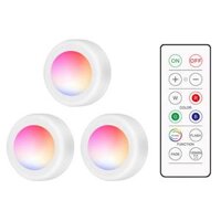 Đèn LED RGB gắn tủ quần áo, có chế độ hẹn giờ, điều khiển từ xa-Size 3 chiếc