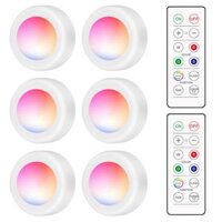 Đèn LED RGB gắn tủ quần áo, có chế độ hẹn giờ, điều khiển từ xa-Size 6 cái