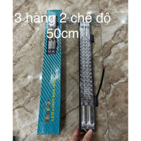 Đèn led runlai trợ sáng ô tô 3 hàng 30cm/50cm 2 chế độ trắng vàng