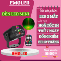 Đèn led sân khấu 3 mắt EMOLED , đèn laser nhiều màu sắc cho phòng karaok , bar , sân khấu tiệc cưới - BH 12 THÁNG