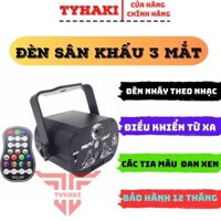 Đèn LED sân khấu 3 mắt TYHAKI chiếu lasser nháy theo nhạc điều khiển từ xa - BH 12 THÁNG