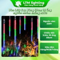 Đèn Led Sao Băng Kèm Nguồn Hiệu Ứng Giọt Nước Trang Trí Ngoài Trời Ban Công Màu Vàng - Trắng - RGB