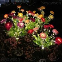 Đèn LED SEYAWSON, Đèn bãi cỏ chống nước 7 đầu, Trang trí sân vườn Đèn dự tiệc ngày lễ Đèn sàn hoa nhân tạo Đèn lồng hoa sen tuyết