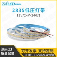 Đèn LED Strip 12V 2835 Bảng Trần Độ Sáng Cao 240 LED Dải Ánh Sáng Điện Áp Thấp 24V Hàng Đơn SMD Tự Dính Đèn Tuyến Tính