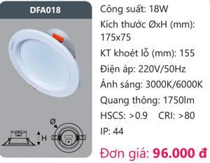 Đèn led tán quang âm trần Duhal DFA018