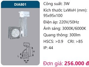 Đèn led thanh ray Duhal DIA801 3W