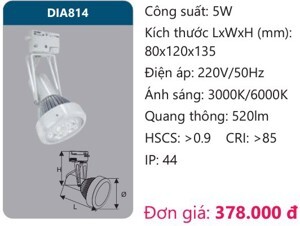 Đèn led thanh ray Duhal DIA814 5W