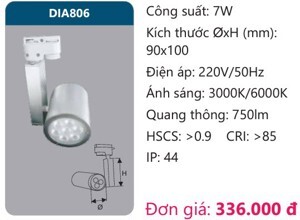 Đèn led thanh ray Duhal DIA806 7W