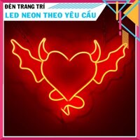 Đèn Led Trá Tim Ác Quỷ trang trí phòng -  Mẫu đèn Led Neon Hình Trái Tim nhiều màu treo tường [TẶNG NGUỒN + BĂNG DÍNH]