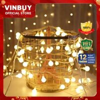 Đèn Led Trang Trí Bóng Tròn Dài Cao Cấp Hai Chế Độ Nguồn Pin AAA Hoặc Cắm Điện Trực Tiếp Độ dài 2M4M6M - Hàng Chính Hãng VinBuy - Dây Bóng Đèn Trang Trí Noel Lễ Tết Bền, Đẹp, Sang Trọng - Pin AAA - Dây dài 6 Mét - 40 Bóng