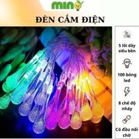 Đèn led trang trí cắm điện giọt nước, dây Led đèn decor Giọt nước 100 bóng led-Mino