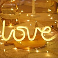 Đèn LED Trang Trí Chữ Love Màu Vàng Ấm Xài Pin / Điện Decor Phòng Ngủ - NEON LIGHT