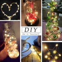 Đèn Led Trang Tri, Fairy Light, Decor, Đen Đom Đom Dung Pin 3 Che Đo San cho Noel, Lễ Tết - 1c cặp tóc