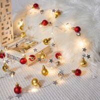 Đèn led trang trí noel quả châu đỏ vàng