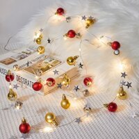 Đèn led trang trí noel quả châu đỏ vàng giáng sinh
