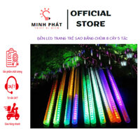 Đèn led trang trí sao băng chùm 8 cây 5 tấc hiệu ứng giọt nước,đèn led trang trí tết,noel,trang trí ngoại trời