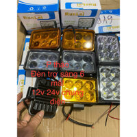 Đèn led trợ sáng 6 mắt autu von chuẩn Runlai 12v 24v trợ sáng xe ô tô, xe công nông , máy công trình