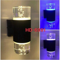 Đèn led trụ pha lê 2 đầu 3 chế độ màu, đèn chày ,đèn cột,đèn treo tường