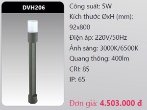 Đèn led trụ sân vườn Duhal DVH206 - 5W