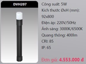 Đèn Led trụ sân vườn DVH207 5W