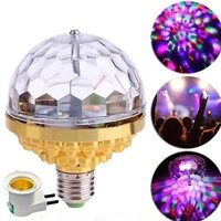 Đèn led tự xoay tròn với 7 sắc màu tặng kèm chui đèn