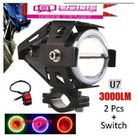 Đèn Led U7 Angel Eyes Trợ Sáng Gắn Cho Xe Máy