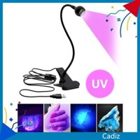 Đèn Led UV tia cực tím 3W cổng nguồn USB chân kẹp bàn chuyên dụng (giao ngẫu nhiên)
