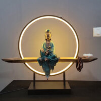 Đèn Led Vòng Hào Quang Kệ Gỗ, Ánh Sáng Vàng Ấm, Đường Kính Lớn 40CM