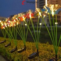 Đèn LED WANGMCAI, Đèn bướm năng lượng mặt trời cổ tích, 6 đầu trang trí ABS chống thấm nước hình bướm bãi cỏ