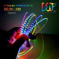 ĐÈN LED WS2812B ARGB NEOPIXER SIÊU HẸP 2.7MM 160LED/MÉT DC 5V VÀ 12V