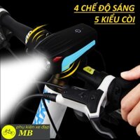 ⊕✕Đèn led xe đạp, còi đạp siêu sáng cảm ứng sạc USB chống nước bụi AS0909