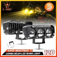 Đèn LED xe máy cao/thấp chùm sáng màu vàng và trắng hai màu Đèn sương mù ô tô ATV UTV