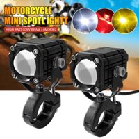 Đèn LED Xe Máy Mini Lái Xe Trắng + Vàng Điểm Ánh Sáng Phụ Trợ Đèn LED Pod Máy Chiếu Đèn Pha Xe Máy Đèn Lái Xe Đa Năng Cho Xe Máy