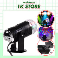 Đèn LED Xoay 7 Màu Karaoke Hình Trụ Cảm Ứng Âm Thanh - Đèn Trang Trí Sân Khấu Nhiều Màu Xoay 360 Độ
