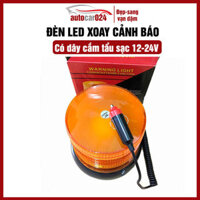 Đèn led xoay chớp cảnh báo to 13cm - nhỏ 11cm cắm tẩu sạc dành chô ô tô điện áp 12V-24V