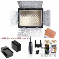 Đèn led Yongnuo YN 300 iii + pin NP-F970 + sạc pin, đèn liên tục cho quay phim, chụp ảnh.