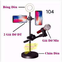 Đèn Live Stream để bàn Mã 104 đèn phi 20cm cao 30cm đế chắc chắn
