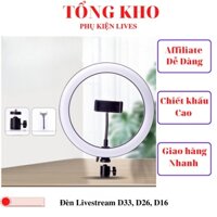 ĐÈN LIVESTREAM ⚡️𝐅𝐑𝐄𝐄 𝐒𝐇𝐈𝐏⚡️ ĐÈN LIVESTREAM QUAY VIDEO, MAKEUP  đường kính 16,26,33cm tặng kèm chân đỡ và kẹp điện thoại