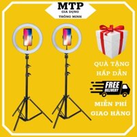 Đèn livestream bán hàng size 26/33/36cm 3 chế độ sáng, chân sắt 2M, Đèn live stream đa năng