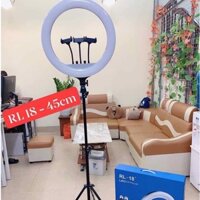 Đèn livestream D45cm RL18 LED siêu sáng hỗ trợ livetream bán hàng quay video makeup phun xăm spa salon tóc đẹp - Fantek